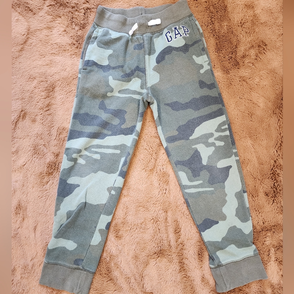 💙 GAP Kids, Boys L (10),Green Camouflage Joggers
